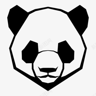 熊猫熊猫脸头图标图标