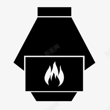 壁炉热的加热器图标图标