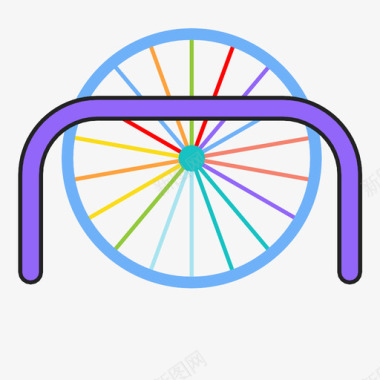 自行车架圆形停车场图标图标