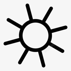 卷曲太阳太阳形状线图标高清图片