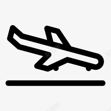 飞机着陆线路运输方式图标图标