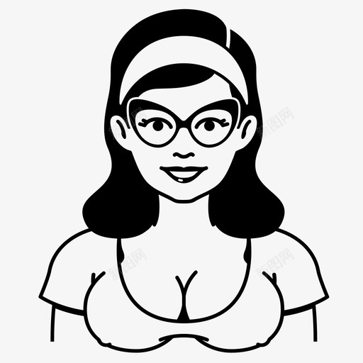 女人胸部女性图标svg_新图网 https://ixintu.com 人 头带 女人 女士 女孩 女性 眼镜 胸部