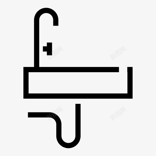 水槽浴室排水管图标svg_新图网 https://ixintu.com 排水管 施工和维修 水槽 水龙头 浴室 管道