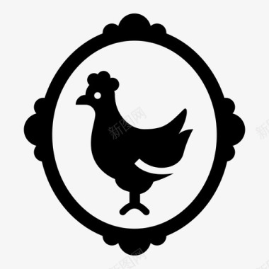 传统品种公鸡相框图标图标