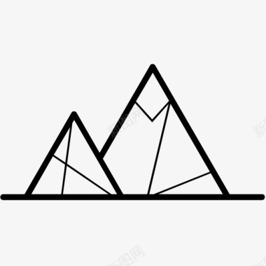 山阿尔卑斯山风景图标图标