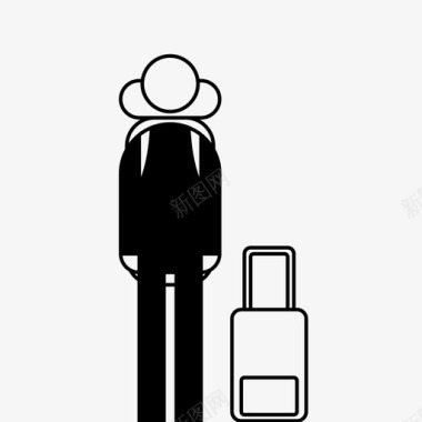 旅行者背包客旅程图标图标