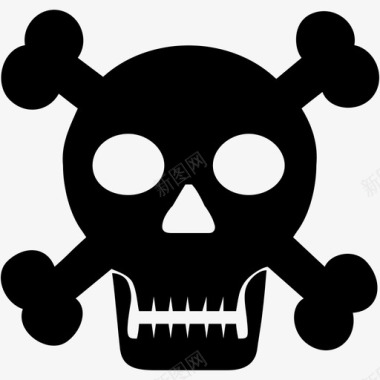 头骨和交叉骨死亡海盗图标图标