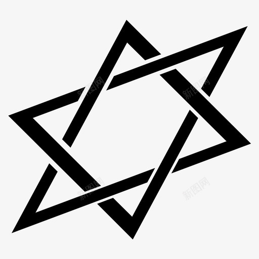 大卫之星形状宗教图标svg_新图网 https://ixintu.com 以色列 多边形 大卫之星 宗教 希伯来语 形状 法师大卫 犹太人 设计