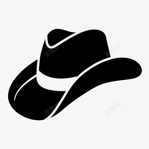 牛仔帽西部狂野西部风格图标svg_新图网 https://ixintu.com 中西部 南方 牛仔帽 看 西部狂野 西部风格