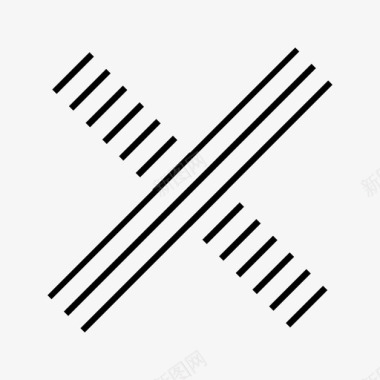 字母x字母对角线粗体线图标图标