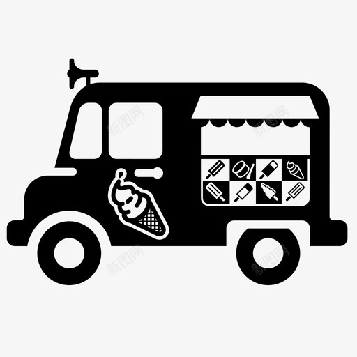 雪糕车雪糕点心冰淇淋车图标svg_新图网 https://ixintu.com 冰淇淋车 夏季 旅行 糖果 运输方式 雪糕点心 雪糕车