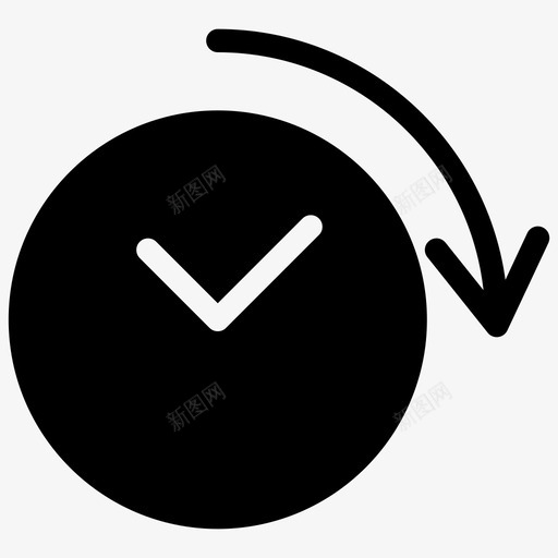 时钟向前秒形状图标svg_新图网 https://ixintu.com 告诉时间 实心图标 形状 时钟向前 时间实心 时间轨迹 秒 符号 计时 计时器