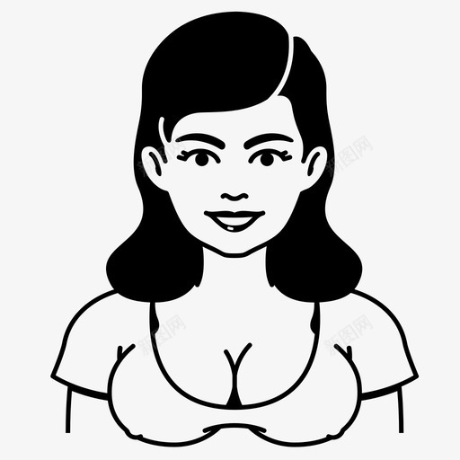 性感女人诱人人图标svg_新图网 https://ixintu.com 乳沟 人 女士 女性 性感女人 胸部 诱人
