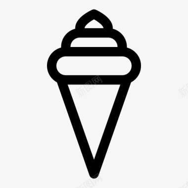 冰淇淋筒简单形状图标图标