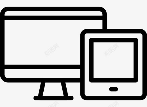 显示器和平板电脑电子产品交互式图标图标