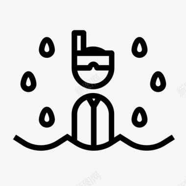 大雨人降水图标图标