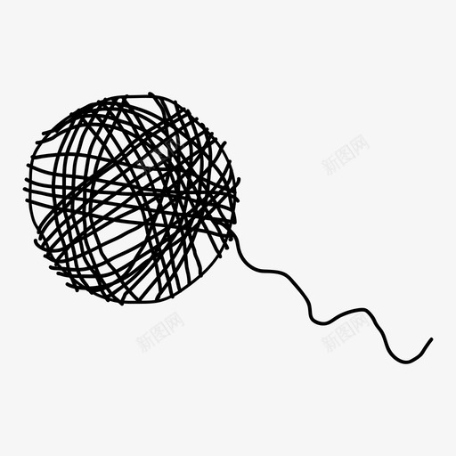 纱线线团毛线球图标svg_新图网 https://ixintu.com 卷 毛线球 粗线 纱线 线团 线绳 缝纫 针织