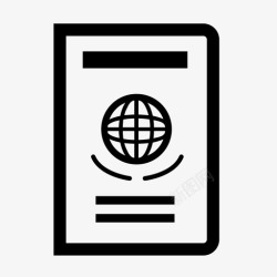国际邮票护照旅行机票图标高清图片