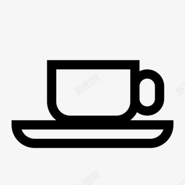 茶餐具简单图标图标