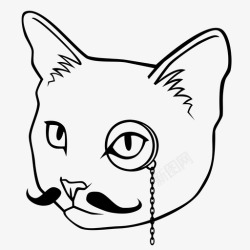 绅士猫绅士猫单片眼镜喵喵图标高清图片