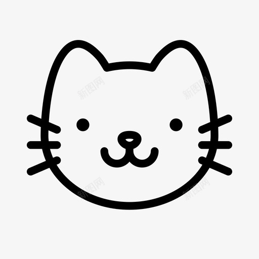 猫宠物喵喵图标svg_新图网 https://ixintu.com 卡哇伊 哺乳动物 喵喵 宠物 小猫 猫 脸 表情符号