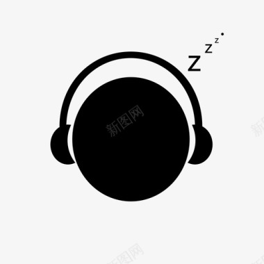 睡觉听音乐休息图标图标
