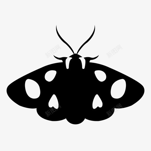 六点林务员飞蛾昆虫图标svg_新图网 https://ixintu.com 六点林务员 动物 昆虫 生物 虫子 飞蛾 黑白图案