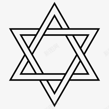 大卫之星希伯来语犹太人图标图标