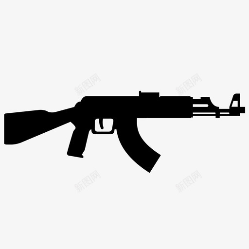 步枪ak47枪支图标svg_新图网 https://ixintu.com ak47 卡拉什尼科夫 枪支 步枪 武器