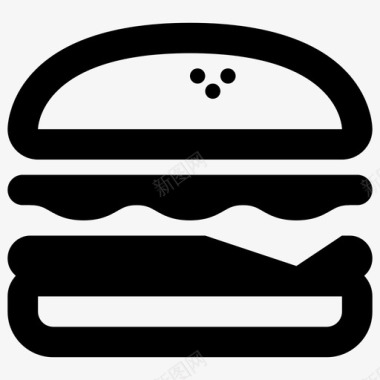 汉堡垃圾食品饥饿图标图标