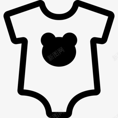 婴儿假人与熊头轮廓时尚婴儿包装1图标图标