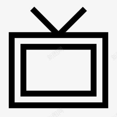 电视景观电视机图标图标