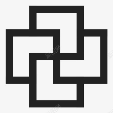 四个正方形符号对象图标图标