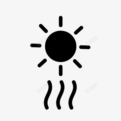 热浪自然太阳图标svg_新图网 https://ixintu.com 天气01 天气状况 太阳 晴天 热浪 自然 阳光