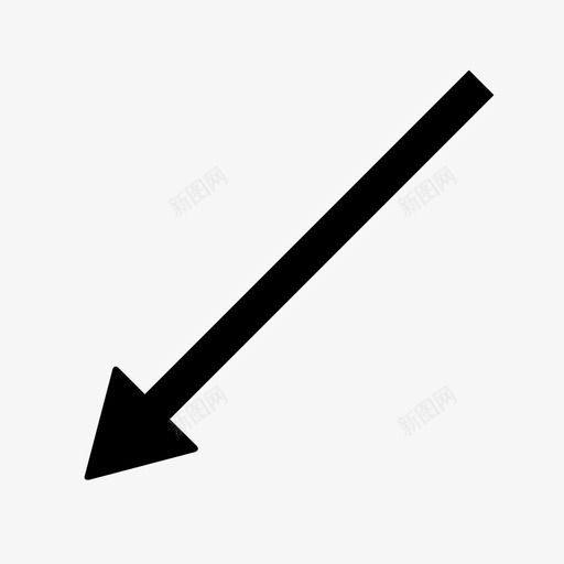 左下箭头填充标志性图标svg_新图网 https://ixintu.com 填充 左下箭头 标志性