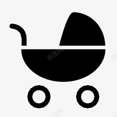 婴儿车育儿儿童图标图标