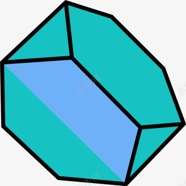 截断四面体三维形状图标图标