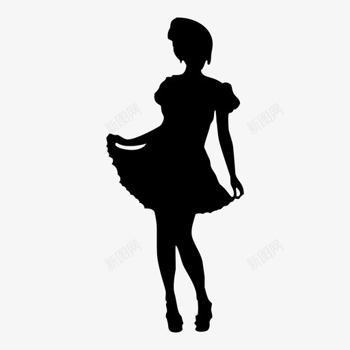 女孩女人剪影图标svg_新图网 https://ixintu.com 人 剪影 女人 女孩 女性 正式 舞者 花式 连衣裙