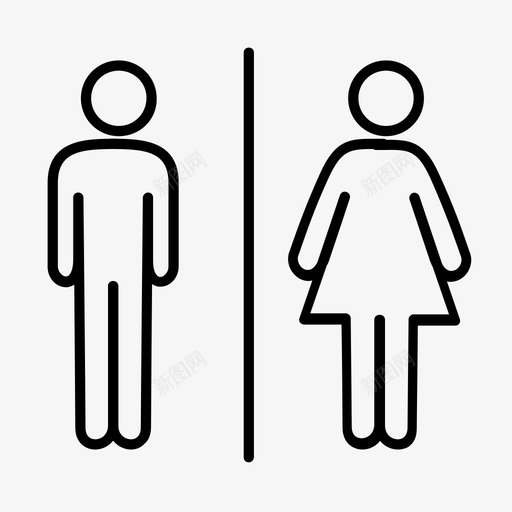 浴室男人洗手间图标svg_新图网 https://ixintu.com 厕所 女人 洗手间 浴室 男人