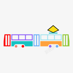 乘坐公共汽车有轨电车城市旅行图标高清图片