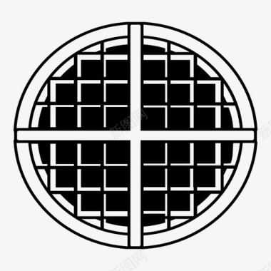 华夫饼小吃早餐图标图标