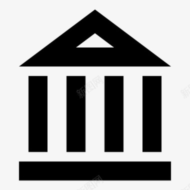 银行圆柱大厅简单图标图标