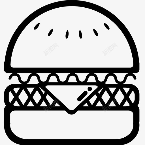 汉堡牛肉奶酪汉堡图标svg_新图网 https://ixintu.com 吃 垃圾食品 奶酪汉堡 快餐 汉堡 牛肉 肉 饭