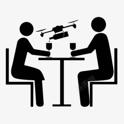 一个情侣葡萄酒约会技术机器人图标高清图片