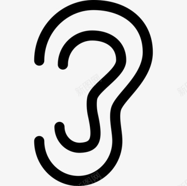 耳朵轮廓人身体部位图标图标