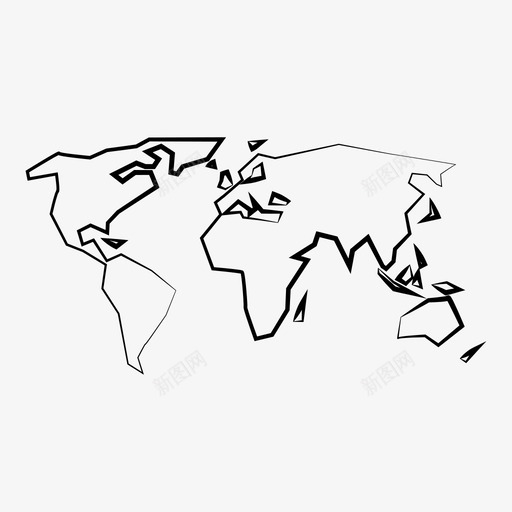 世界地图旅行地点图标svg_新图网 https://ixintu.com 世界地图 国家 地图 地点 地球 大陆 旅行 目的地 草图线
