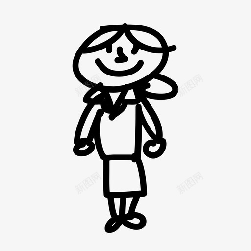 女性自信工人图标svg_新图网 https://ixintu.com wacom 准备 女强人 女性 工人 强大 微笑 手绘 简单 自信
