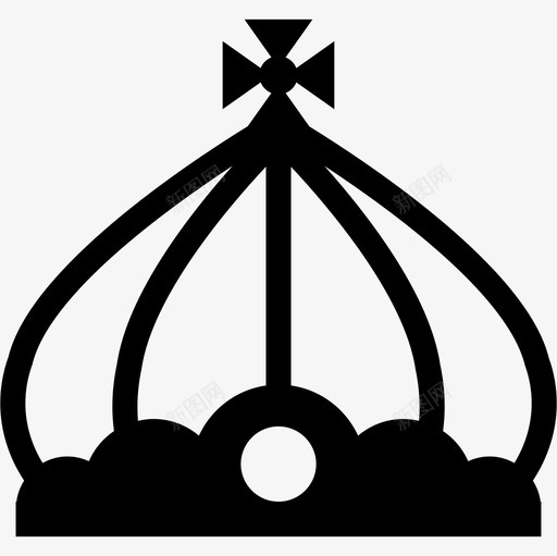 皇室复古皇冠顶部有一个小十字架形状皇冠图标svg_新图网 https://ixintu.com 形状 皇冠 皇室复古皇冠顶部有一个小十字架