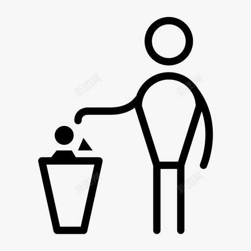 垃圾垃圾桶丢弃图标svg_新图网 https://ixintu.com 丢弃 回收 垃圾 垃圾桶 环保主义者 肮脏