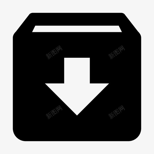 箭头框图标svg_新图网 https://ixintu.com 下箭头 下载 下载文件夹 下载框 框 箭头 非常基本安卓l棒棒糖图标包